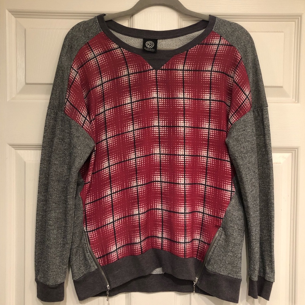 Bobeau Plaid Sweater